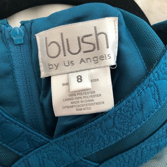 Blush by Us Angels - ✨LIKE NEW✨Teal Dress, Girls Size 8, Zipper/Button Closure - Picture 5 of 7